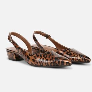 NWOB Naturalizer Banks Cheetah Patent Slingback Dress Pumps // size 6